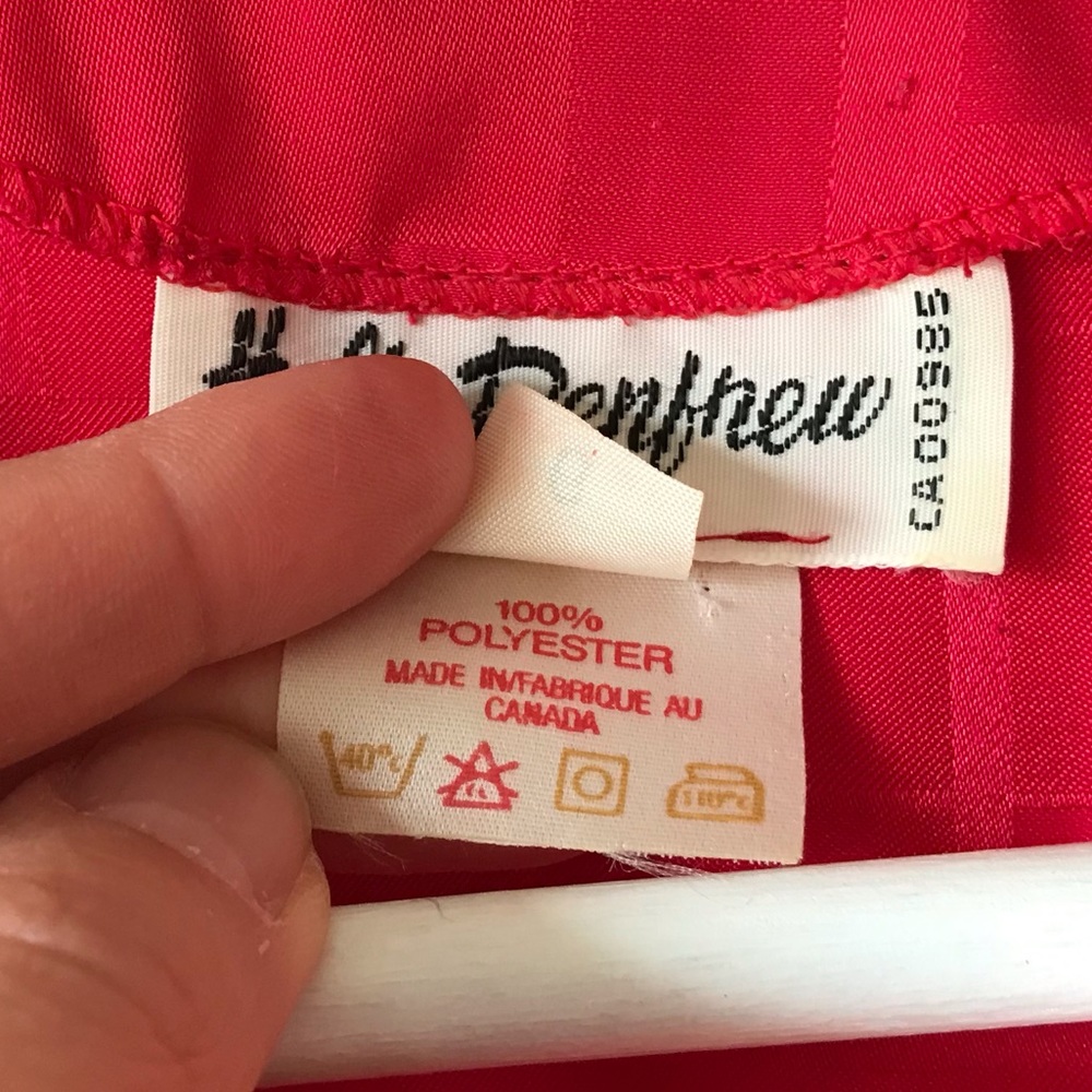 Vintage Holt Renfrew Red Tonal Pattern Wrap Midi Dress - Picture 16 of 16